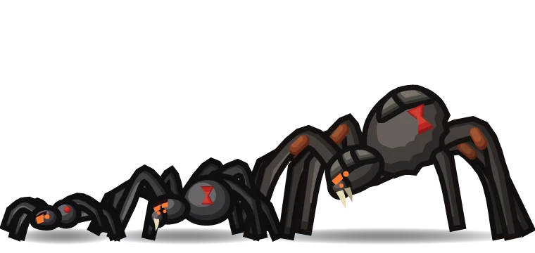 Spiders of every size scuttling toward the wall